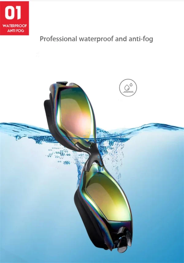 Swimming Goggles with Earplugs Nose Clip - Image 2